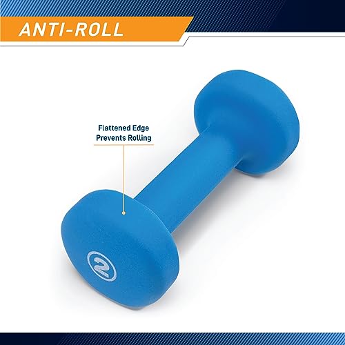 Azure Neoprene Dumbbell - 2lb Single Hand Weight for Home Gym