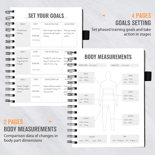 Workout Journal & Fitness Planner - 12-Month Logbook, A5 Size