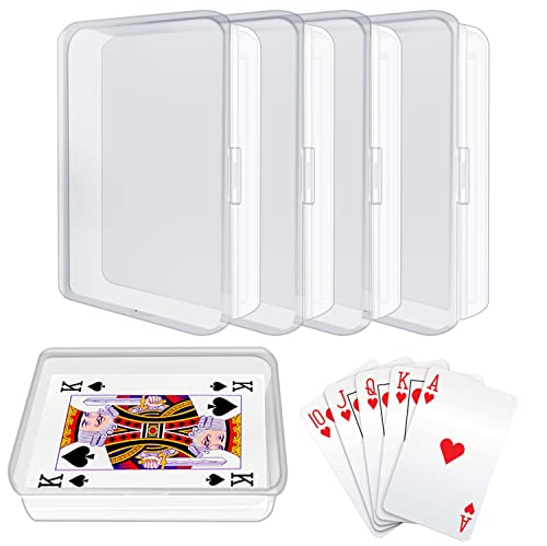 IOKUKI 4 Pcs Blank Playing Card Cases, Clear Plastic Deck Box Holders