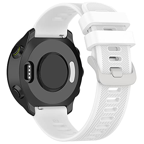 Soft Silicone Replacement Watch Band for Garmin Forerunner 55 - White