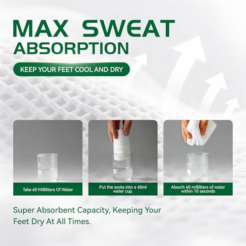Men's Crew Socks - Cushioned Cotton Athletic Support - 1 Pair White