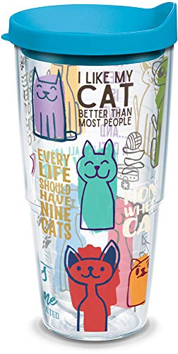 Tervis 24oz Double Walled Insulated Cat Sayings Travel Tumbler Made in USA