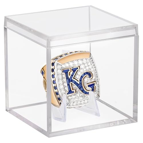 Clear Acrylic Championship Ring Display Case - 2.1 Inch Cube - 1 Pack