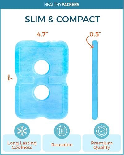 Reusable Ice Packs for Coolers - 4 Pack Blue - Long Lasting & Slim