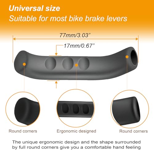 Silicone Brake Lever Covers for Mountain Bicycles - Red (2 Pairs)