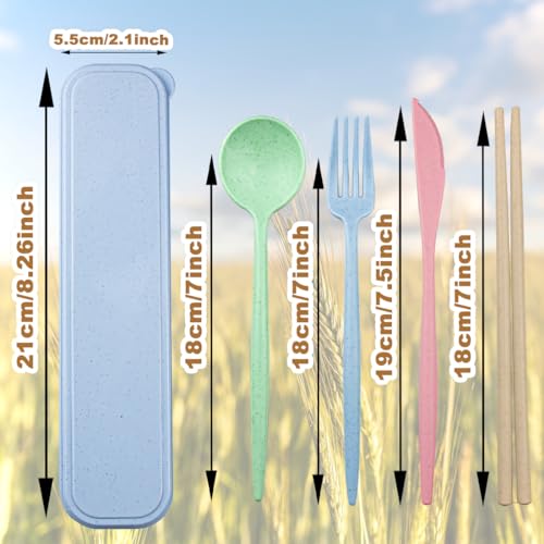 Reusable Camping Utensils Set - 4-Piece Travel Cutlery Set - Color A