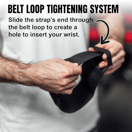 Wrist Wraps for Weightlifting - No Thumb Loops, Black/Black
