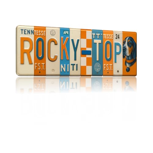 Tennessee Volunteers Metal Wall Art Sign - 16x6 Inches, Orange & White