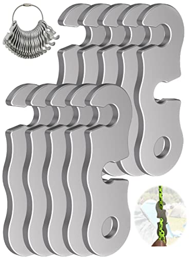 Aluminum Guyline Tensioners - 10 Pack Rope Adjusters, Silver