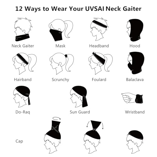 6-Pack UPF 50+ Neck Gaiter - Breathable UV Protection Face Mask