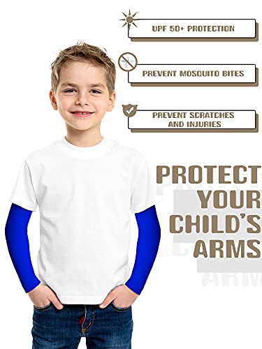 Geyoga Kids Arm Sleeves 10 Pairs UV Protection Ice Silk for Ages 2-4, Camouflage & Mixing Colors