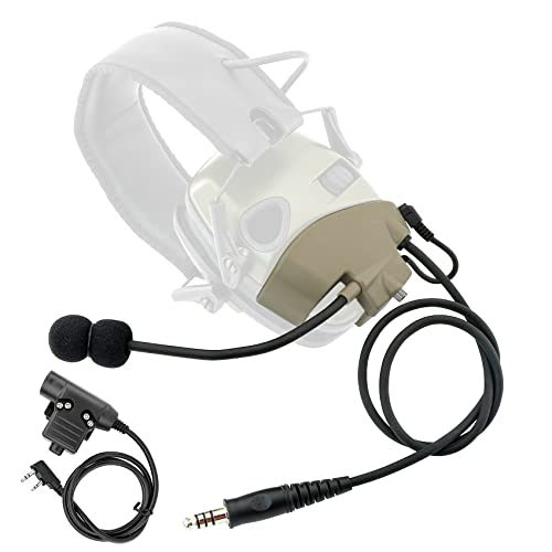 Microphone & PTT Accessory for Howard Leight Impact Sports Headphones - Tan