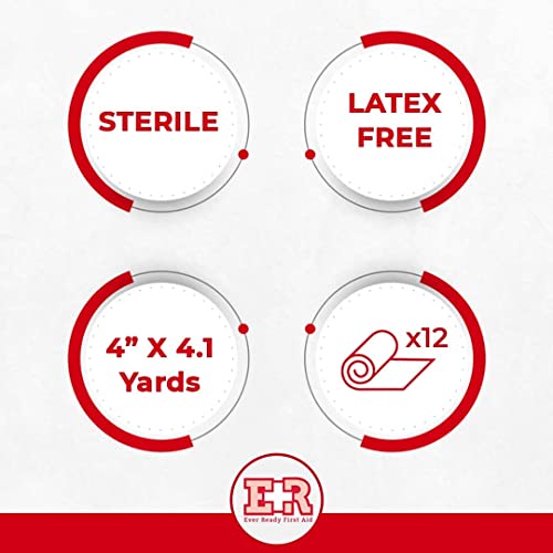 Sterile Conforming Gauze Roll Bandage - 4" x 4 Yards, 12 Count
