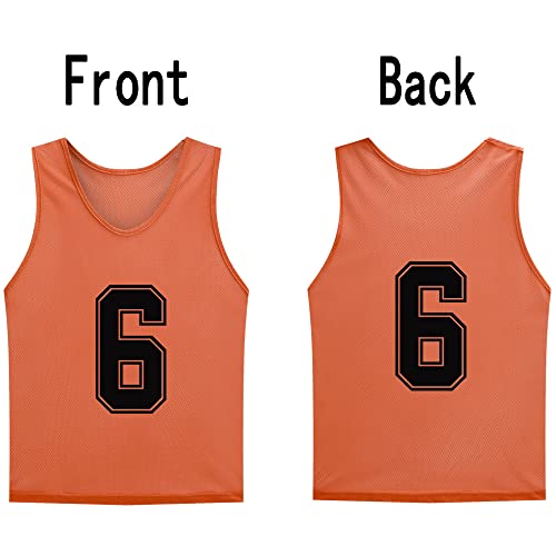 12 Pack Numbered Pinnies for Soccer & Basketball Training