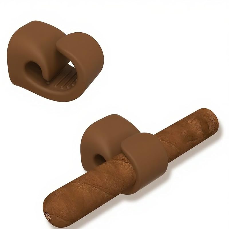 Magnetic Cigar Holder for Golf Cart - Waterproof Silicone Clip - Brown 1 Pack