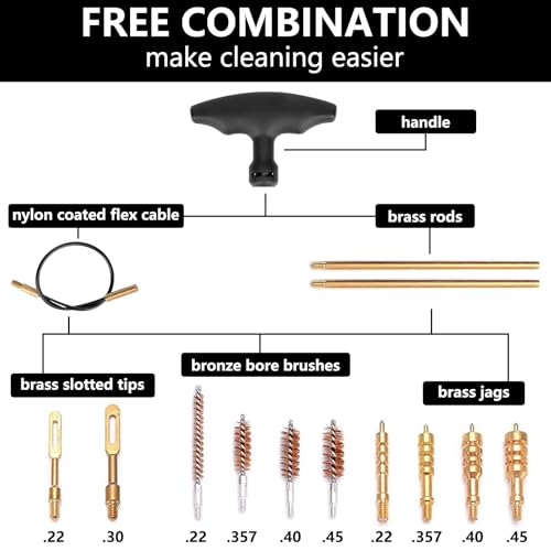 Universal Handgun Cleaning Kit with Brass Jag, Tip & Brush