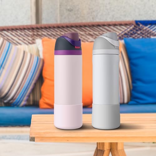Silicone Water Bottle Boot - 2PCS Grey+Pink for Owala 24oz