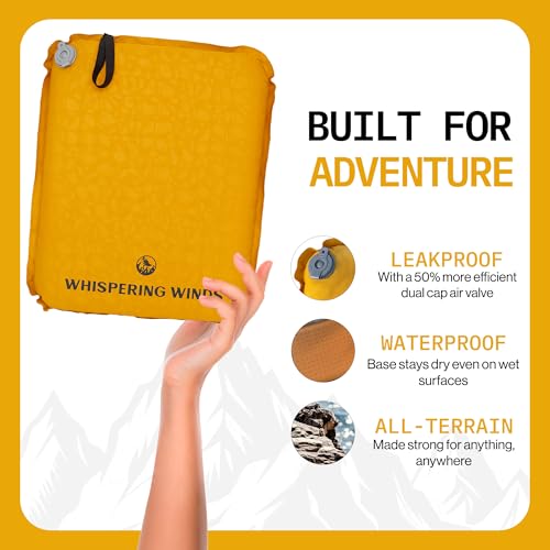 Inflatable Seat Cushion - Comfortable Dark Gold Foam Pad - 1 Pack, Large