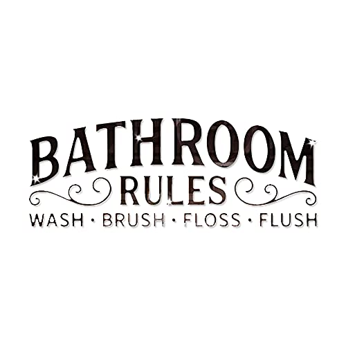 3D Acrylic Mirror Bathroom Wall Decals - Bathroom Rules Decor