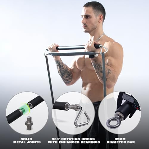 GEKU FIT G Series-01 Resistance Band Workout Bar - Adjustable, Heavy Duty, Max Load 850 lbs
