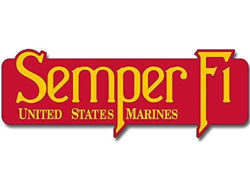 Semper Fi Bumper Sticker - Marine Corps Vinyl Decal, 2x6 inch