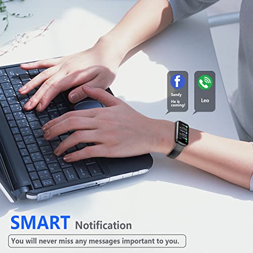 Slim Fitness Tracker with Blood Oxygen & Heart Rate - Black