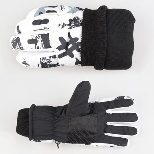 Kids Waterproof Winter Snow Gloves - Graffiti a, 6-9 Years