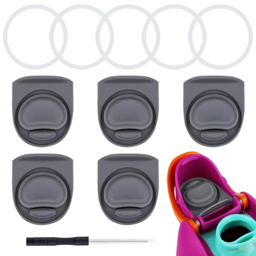 5 Sets Replacement Rubber Seal Parts for Owala FreeSip Bottles - Grey