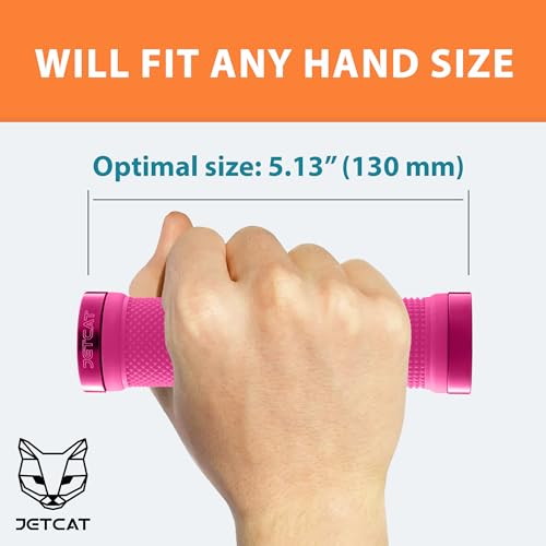 JETCAT Pink Lock-On Bicycle Handlebar Grips 130mm x 22mm for MTB, E-Bike & Scooter