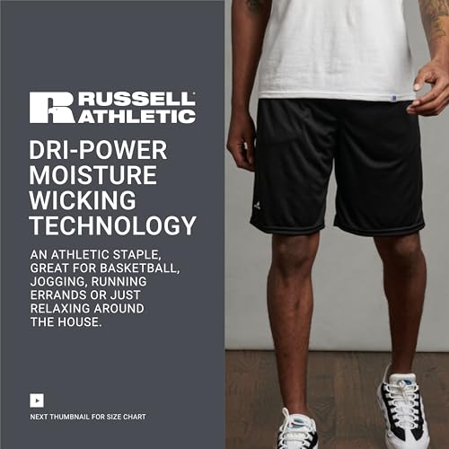 Russell Athletic Men's Dri Power Essential Performance Shorts 3X-Large Black