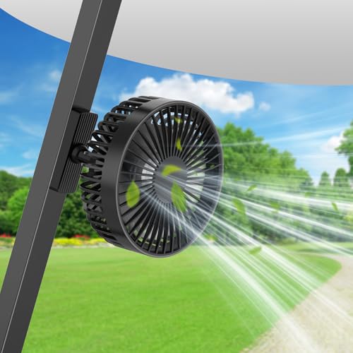Golf Cart Fan with Magnetic Base - Rechargeable, 3 Speeds, Strong Airflow