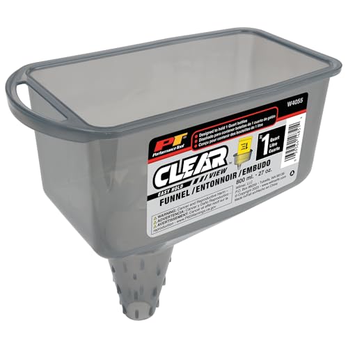 Clear View Easy Hold 2 Pint Automotive Funnel - Hands-Free Oil Changes