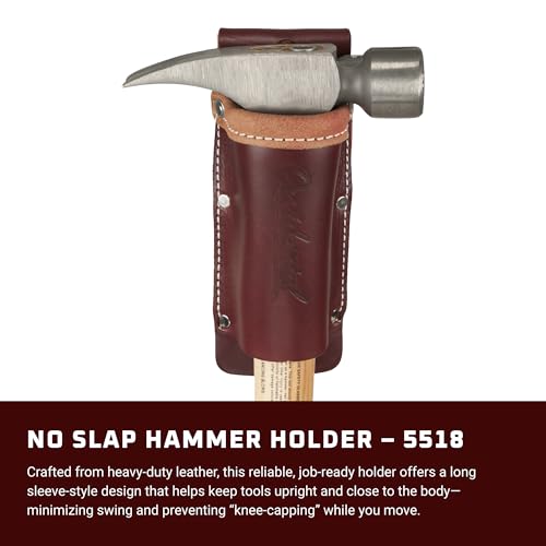 Occidental Leather No Slap Hammer Holder - Long Sleeve Design - Accommodates Hammer Tackers & Flat Bars - Accepts Up to a 3¡± Wide Belt - Made in USA