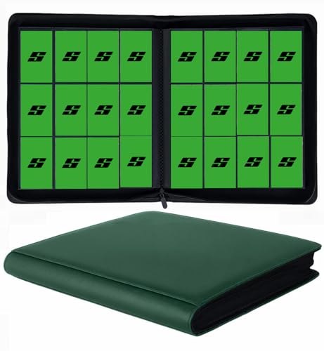 Green 12 Pocket 720-Card Binder - Ringless, Side-Loading Double-Sided Album for YuGiOh MTG TCG
