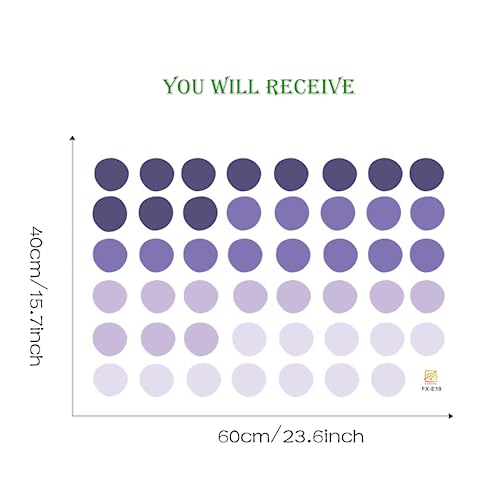 Purple Dark Purple Mauve Polka Dot Wall Stickers, sacinora DIY Circle Art Wall Decals Removable Vinyl Peel and Stick for Nursery Closet Refrigerator Living Room Children's Room Bedroom