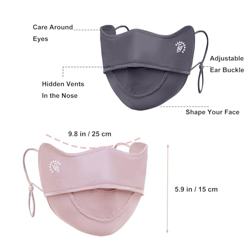 2Pcs UV Face Mask, Sun Masks for Women, Cooling Breathable Cover