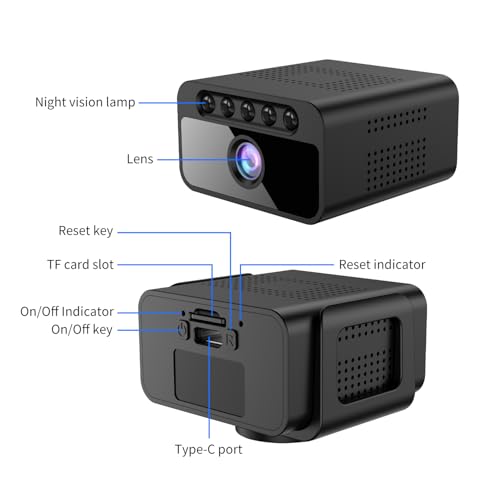 Mini Spy Camera WiFi Home Security Hidden Cam Wireless Battery Camera Bluetooth Camera Nanny Cam with Phone App Remote Monitor Video Recording Night Vision Motion Detection