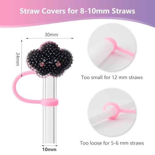6Pcs Cloud Glitter Straw Covers for Stanley Cup - 10mm Silicone