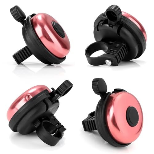 Aluminum Bicycle Bell - Loud Crisp Sound - Light Pink - 2 Pack