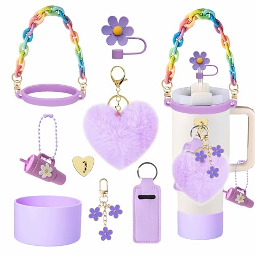 Stanley Cup Accessories Set - Light Purple Handle Strap & Charms