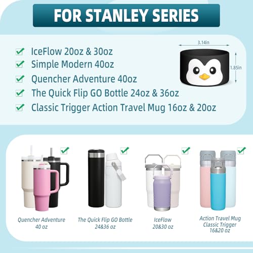 Silicone Boot for Stanley Cup 40 oz Tumbler - Penguin Black