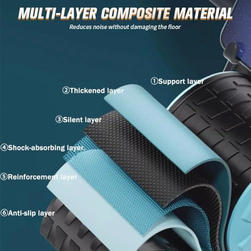 Elbow Support Ab Roller Wheel with Knee Mat & Timer - Black