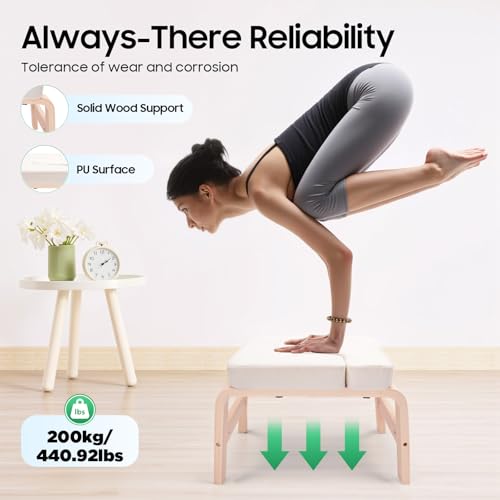 Yoga Headstand Bench for Beginners - Inversion Stool with Cushion
