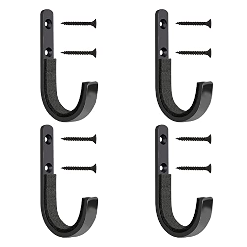 4-Pack Heavy Duty Gun Rack Hooks for Rifles & Shotguns - Black