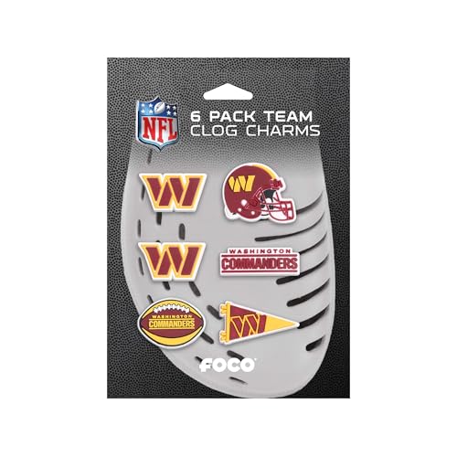 NFL Team Logo Shoe Charms - Washington Commanders 6-Pack