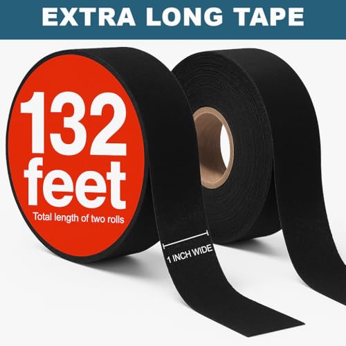 Grip Tape 2 Pack - Sweat Resistant Cloth Tape for Sports & Tools - Black