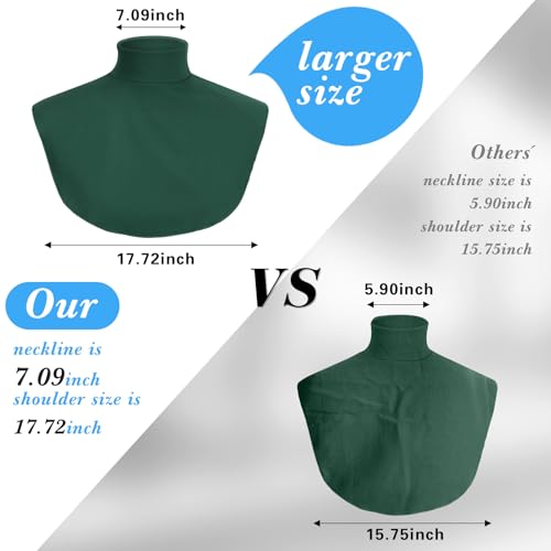 Mock Turtleneck Dickey Fake Collar - Large Classic Green