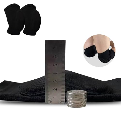 Knee Pads - Breathable Elastic Support for Volleyball & More - Medium, Black (1 Pair)