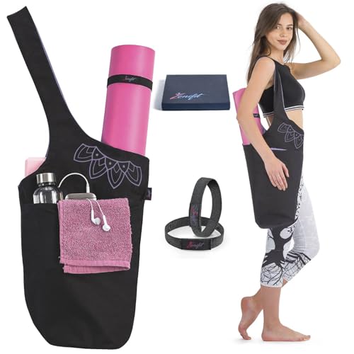 Lavender Bliss Yoga Mat Bag & Carrier with Pockets for Women - Zenifit