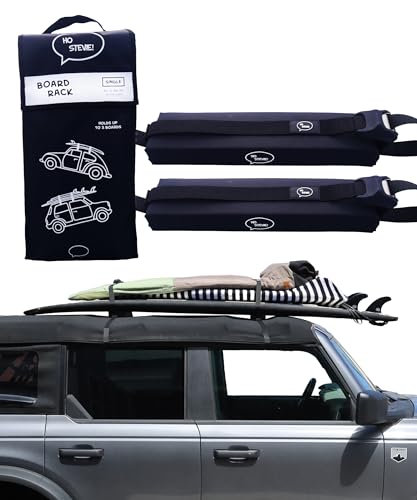 Surfboard Car Racks - Padded Soft System for Any Vehicle, Holds 3 Boards